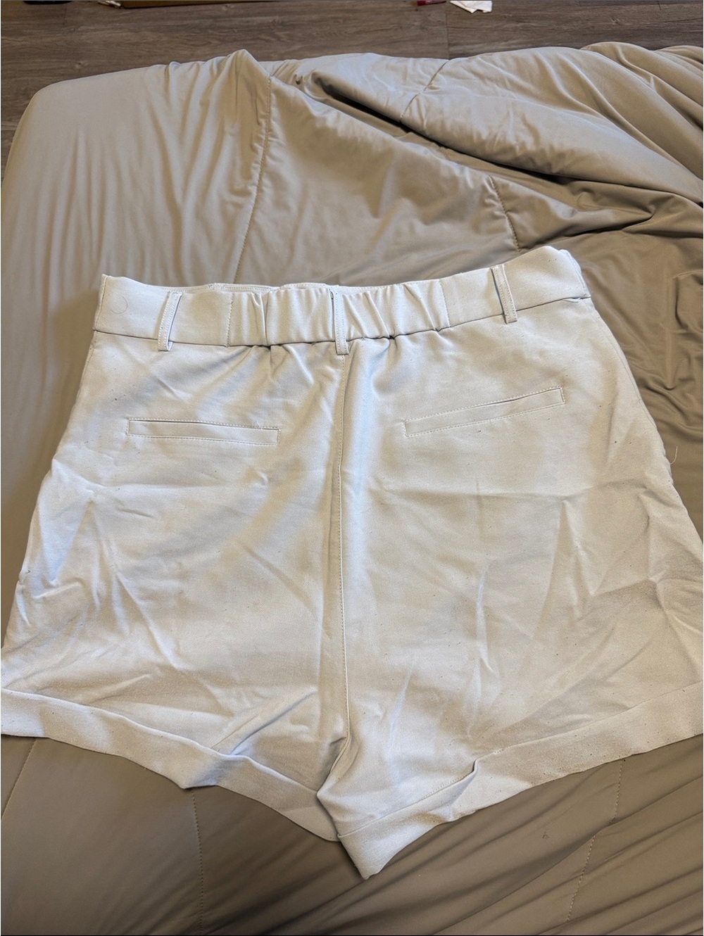 Women's High-Waist Light Blue Tailored Shorts - Picture 2 of 2